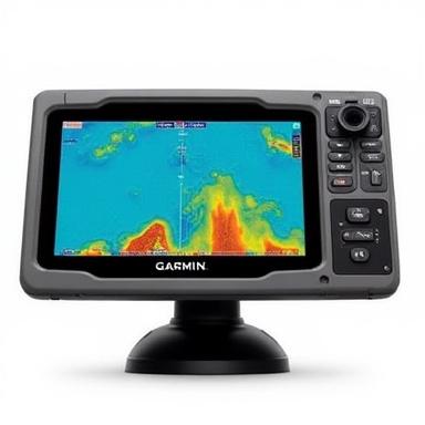 The Garmin ECHOMAP UHD2 75sv fishfinder showing a detailed chart.
